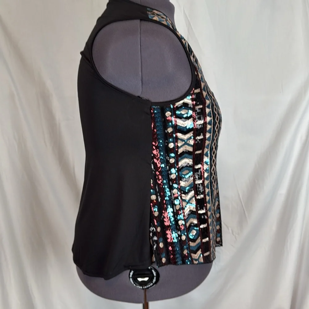 Women's Rue 21 Rue+ Black Sequin Patterned Tank Top Size 1X Like-New Condition - Picture 5 of 9